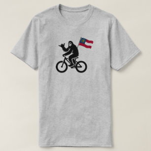 Bigfoot Radfahren georgische Flagge T-Shirt