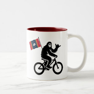 Bigfoot-Radfahren Mississippi-Flagge Zweifarbige Tasse