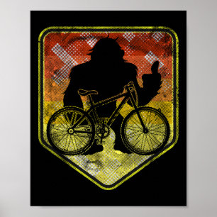 Bigfoot Radfahren Mountainbike Mtb Lustiger Biker Poster