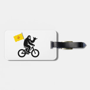 Bigfoot-Radfahren New Mexico-Flagge Gepäckanhänger