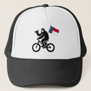 Bigfoot-Radfahren North Carolina-Flagge Truckerkappe