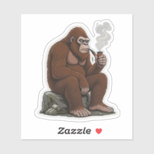 Bigfoot raucht eine Pfeife Aufkleber