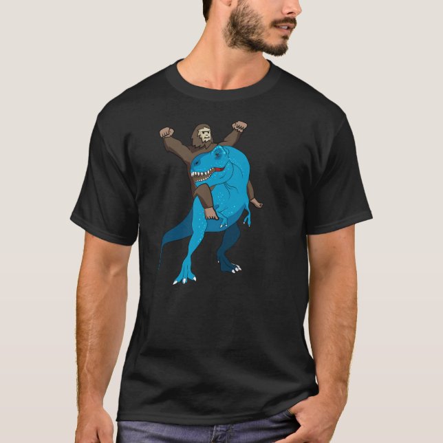 Bigfoot-Reitdinosaurier Sasquatch T rex T-Shirt (Vorderseite)