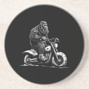 Bigfoot Reiten Ein Motorrad fahren Funny Sasquatch Getränkeuntersetzer