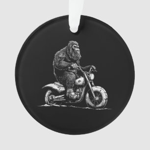 Bigfoot Reiten Ein Motorrad fahren Funny Sasquatch Ornament