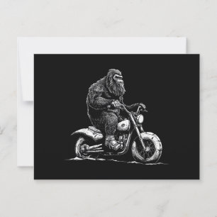 Bigfoot Reiten Ein Motorrad fahren Funny Sasquatch Postkarte