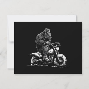 Bigfoot Reiten Ein Motorrad fahren Funny Sasquatch Save The Date