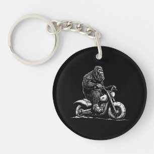 Bigfoot Reiten Ein Motorrad fahren Funny Sasquatch Schlüsselanhänger