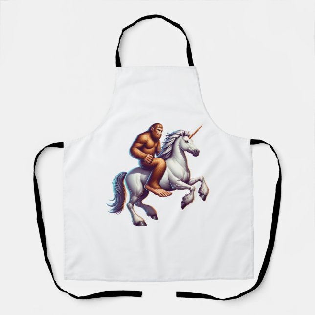 Bigfoot Reiten Unicorn Schürze (Vorderseite)