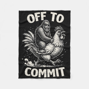 Bigfoot reitet auf einem Huhn, um lustigen Sasquat Fleecedecke