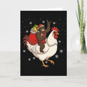 Bigfoot Reitet Huhn Hirsch Weihnachten Huhn Christ Karte