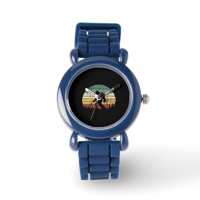 Bigfoot Retro Sunset-Geschenk Armbanduhr (Vorderseite)