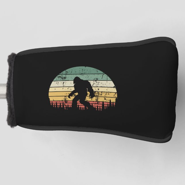 Bigfoot Retro Sunset-Geschenk Golf Headcover (Vorderseite)