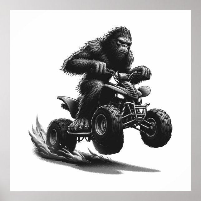 Bigfoot Riding Quad Bike Poster (Vorne)