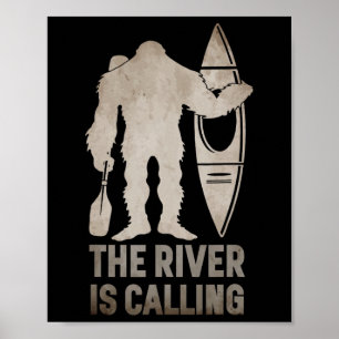Bigfoot River Kayak Sasquatch Camping Kanu Geschen Poster