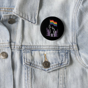 Bigfoot Rock On LGBTQ Progressive Neue Pride-Flagg Button