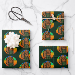 Bigfoot-Rucksack-Wanderabenteuer Lustig Geschenkpapier Set