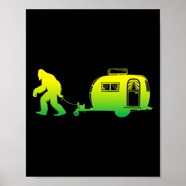 Bigfoot Rv Motorhome Camping Sasquatch Campervan G Poster (Vorne)