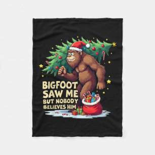 Bigfoot sah mich, aber niemand glaubt ihm Weihnach Fleecedecke