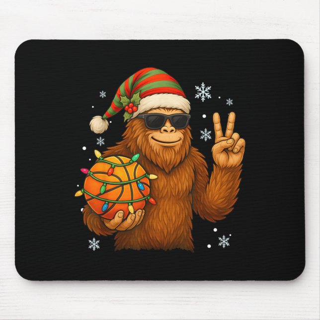 Bigfoot Santa Basketball Christmas  Mousepad (Vorne)