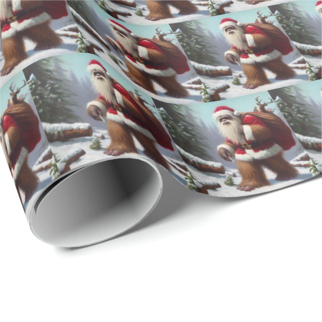 Bigfoot Santa Claus Geschenkpapier (Rolleneckpunkt)