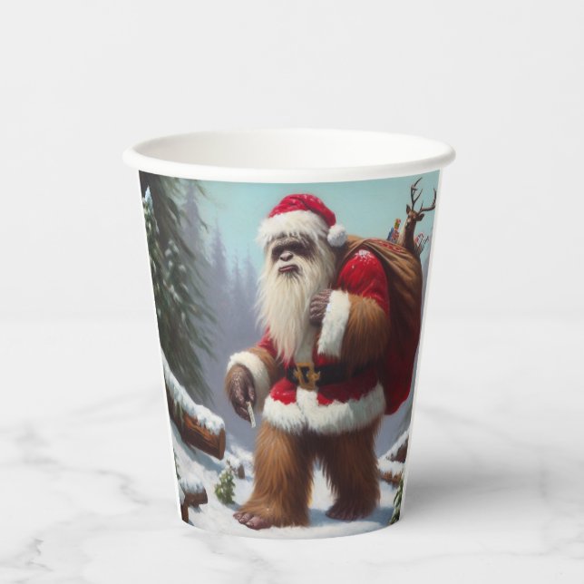 Bigfoot Santa Claus Pappbecher (Vorderseite)