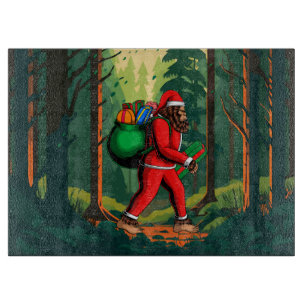 Bigfoot Santa Claus Sack der Geschenke Rechteckig Schneidebrett