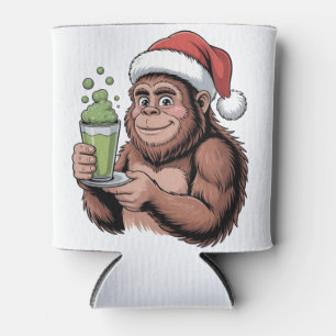 Bigfoot Santa Funny Sasquatch Holding Matcha Xmas Dosenkühler