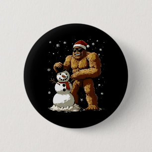 Bigfoot Santa Snowman Kinder Jungs Weihnachten Wei Button