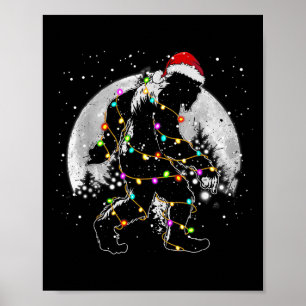 Bigfoot Santa Snowman Kinder Jungs Weihnachten Wei Poster