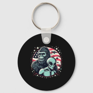 Bigfoot Sasquatch Alien Amp Bigfoot Usa Flaggen Schlüsselanhänger