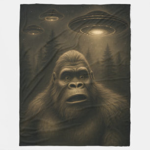 Bigfoot Sasquatch Alien UFO Funny Fleecedecke