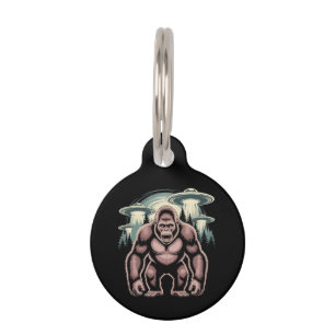 Bigfoot Sasquatch Alien UFO Funny Graphic Design Haustiermarke
