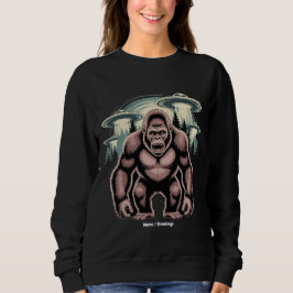 Bigfoot Sasquatch Alien UFO Funny Graphic Design Sweatshirt