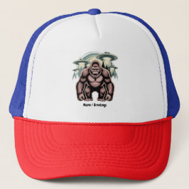 Bigfoot Sasquatch Alien UFO Funny Graphic Design Truckerkappe