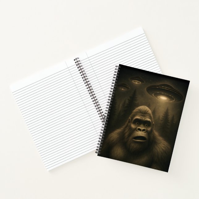 Bigfoot Sasquatch Alien UFO Funny Notizbuch (Innenseite)