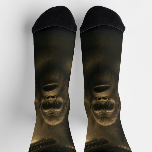 Bigfoot Sasquatch Alien UFO Funny Socken (Oben)