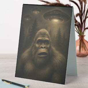 Bigfoot Sasquatch Alien UFO Funny Tischaufsteller