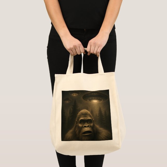 Bigfoot Sasquatch Alien UFO Funny Tragetasche (Vorderseite (Produkt))