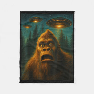 Bigfoot Sasquatch Alien Ufo Sternennacht Geschenke Fleecedecke