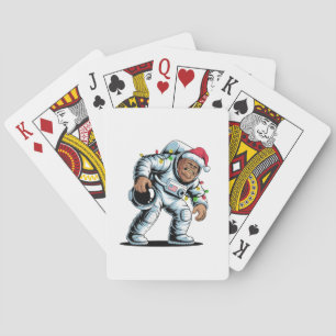 Bigfoot Sasquatch Astronaut Weihnachten 2026 Feier Spielkarten