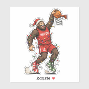 Bigfoot Sasquatch Basketball Weihnachten 2026 Feie Aufkleber