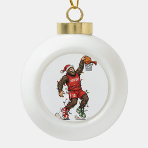 Bigfoot Sasquatch Basketball Weihnachten 2026 Feie Keramik Kugel-Ornament