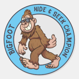 Bigfoot | Sasquatch (bearbeitbar) Klassischer Roun Runder Aufkleber