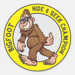 Bigfoot | Sasquatch (bearbeitbar) Klassischer Roun Runder Aufkleber