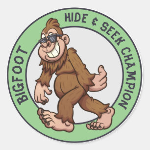 Bigfoot   Sasquatch (bearbeitbar) Klassischer Roun Runder Aufkleber