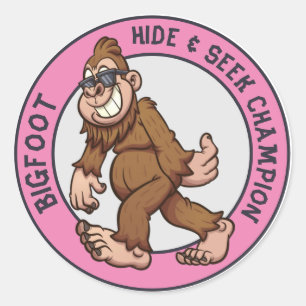 Bigfoot   Sasquatch (Bearbeitbar) Runder Aufkleber