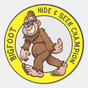 Bigfoot   Sasquatch (Bearbeitbar) Runder Aufkleber