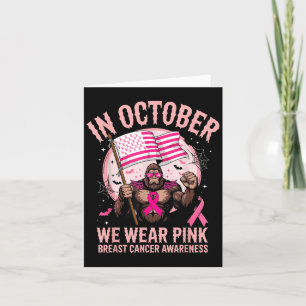 Bigfoot Sasquatch Breast Cancer Awareness Pink Rib Karte