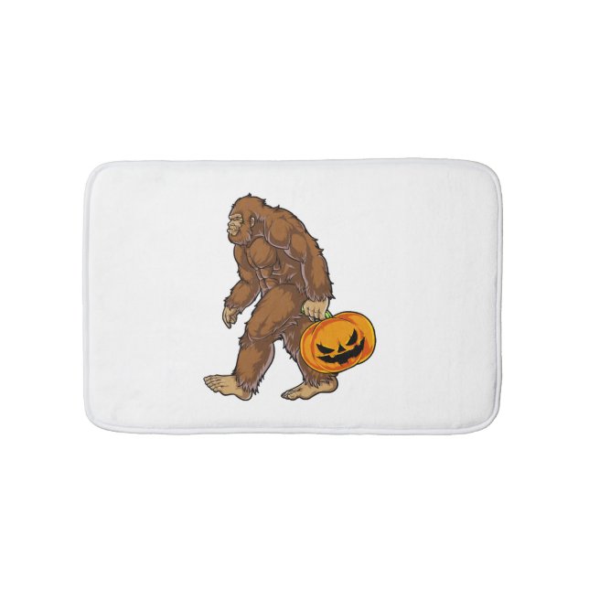 Bigfoot Sasquatch Carry Beängstigend Pumpkin T Shi Badematte (Vorderseite)